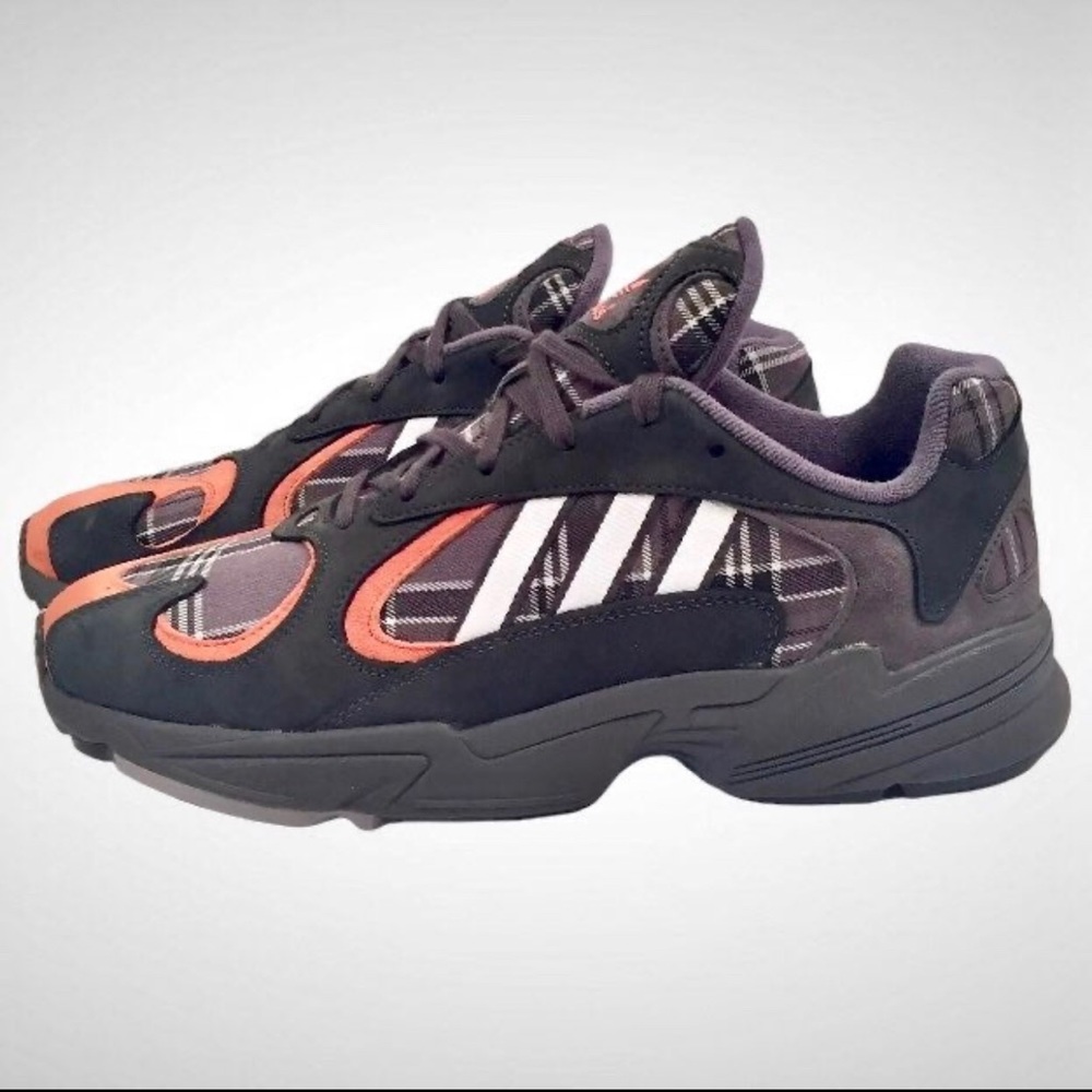 Adidas Yung-1 Orange Plaid EF3967 Size 10.5!